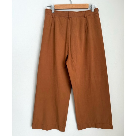 Lafayette Cropped Wide-Leg Cotton Pants in Burnt Spice - Picture 3 of 5